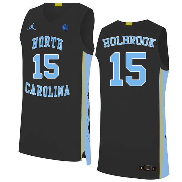 #15 John Holbrook North Carolina Tar Heels College Basketball Jersey Stitched-Black